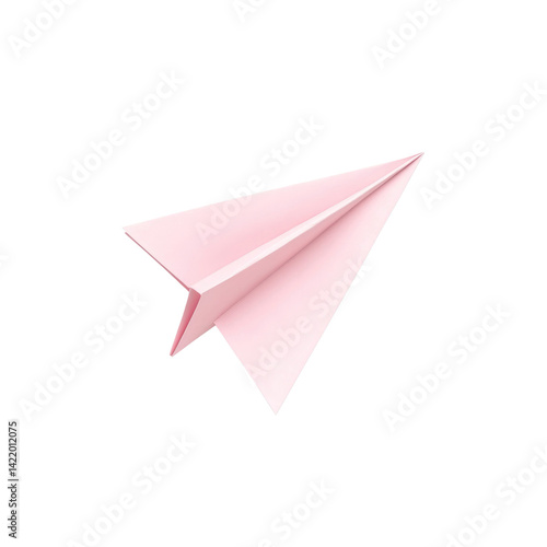 Pink Paper Airplane in Flight - Minimalist Design