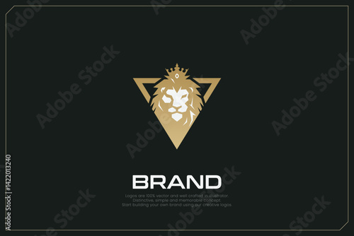 Supreme King Lion Animal Logo Gold