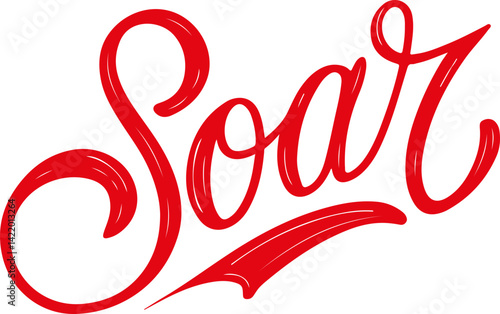 Soar Red Handwritten Typography.