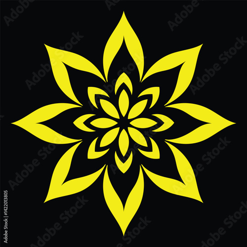Yollo color Floral Ornament Design vector illustration