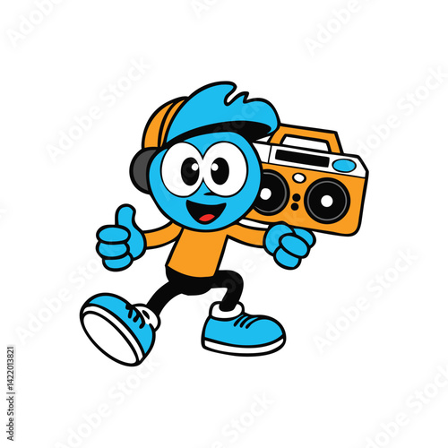 graffiti inspired cartoon kid with bold colors