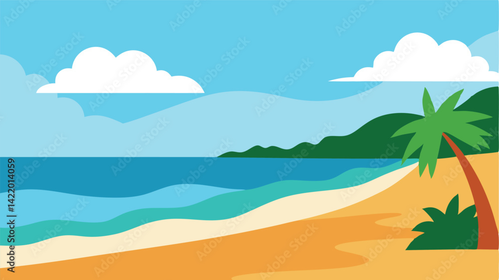 Obraz premium waterfall in jungle landscape background illustration