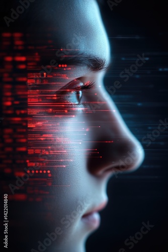 Identity Verification Action Digital Realm KYC Process Data Visualization Close-Up View Secure Identity Management