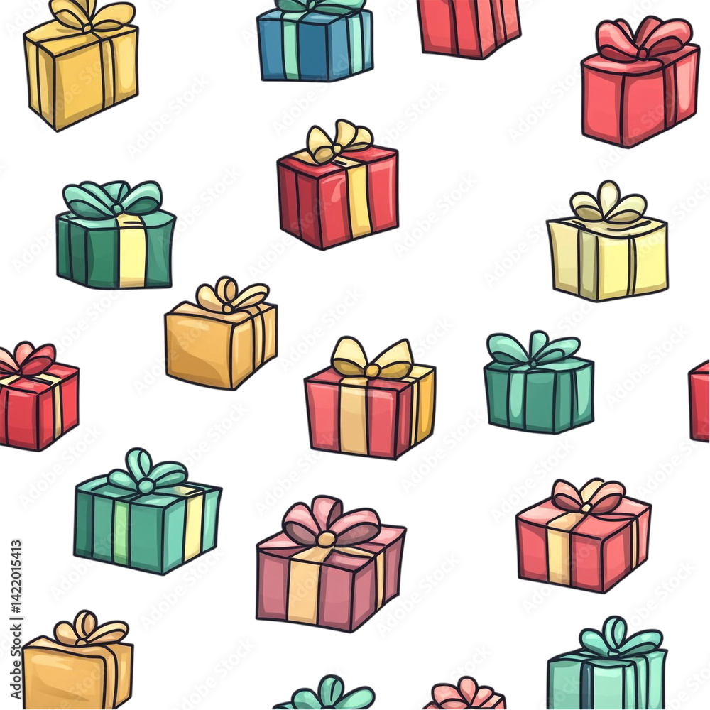 Colorful gift boxes pattern design cute presents wrapping paper background Colorful gift boxes pattern design cute presents wrapping paper background