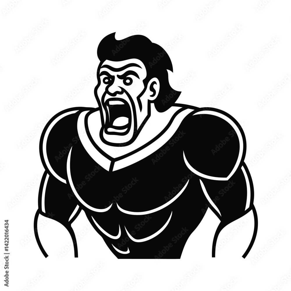 Fototapeta premium warrior holding in their scream