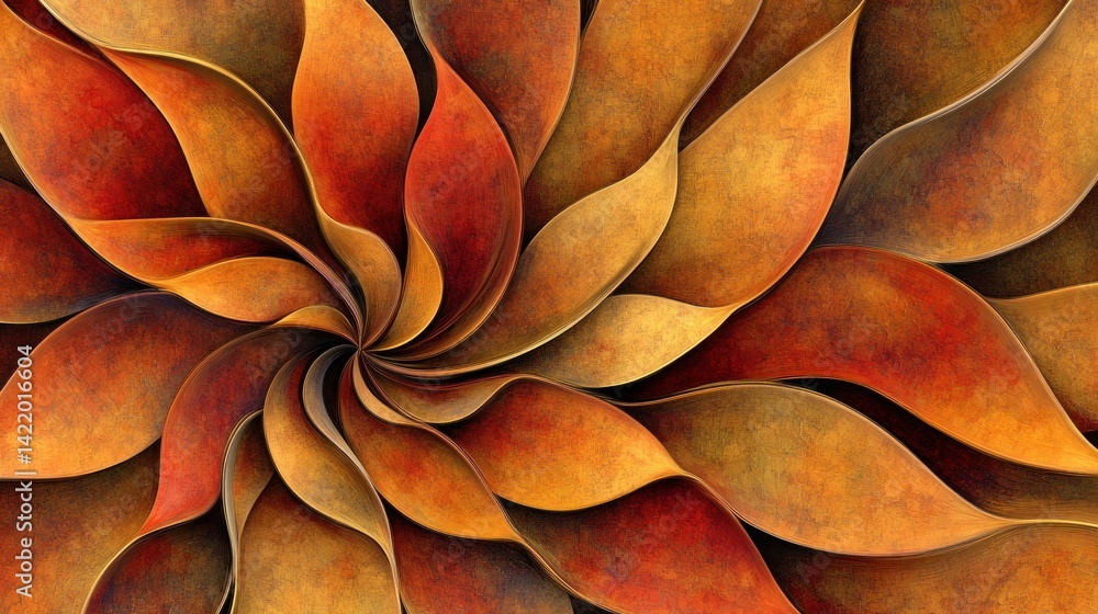 Abstract Autumnal Swirl: A Symphony of Warm Hues