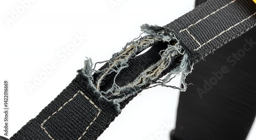 Damaged Fall Arrest Harness Strap Closeup