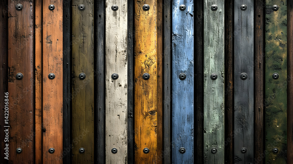 Fototapeta premium Rustic Vertical Wood Planks Background Texture