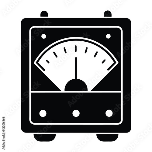 Volt meter analog icon on white background