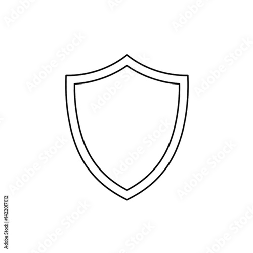 Art line drawing shield icon vector illustration 