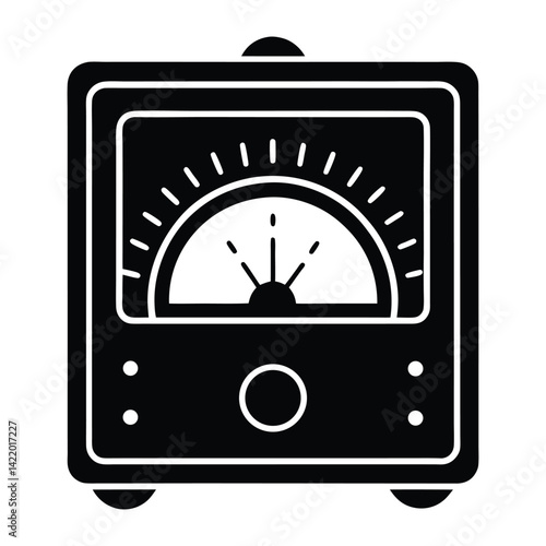 Volt meter analog icon on white background