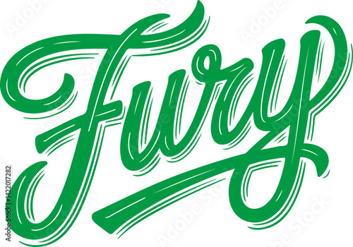 Green Fury Hand Lettering.