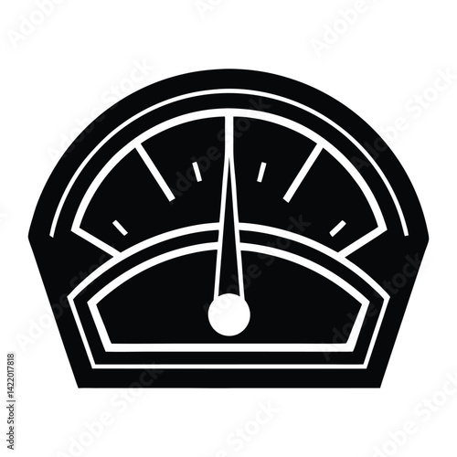 Volt meter analog icon on white background