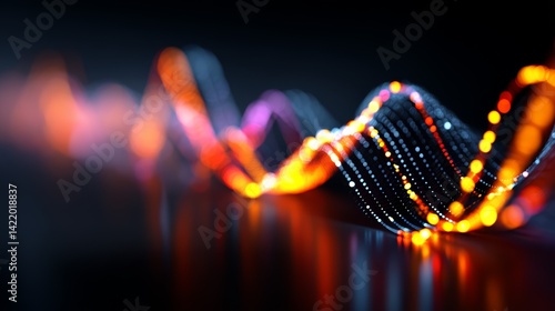 Abstract Representation of Customer Journey in Vibrant Waves and Light Trails