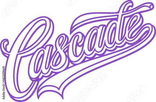 Purple Cascade Hand Lettering.