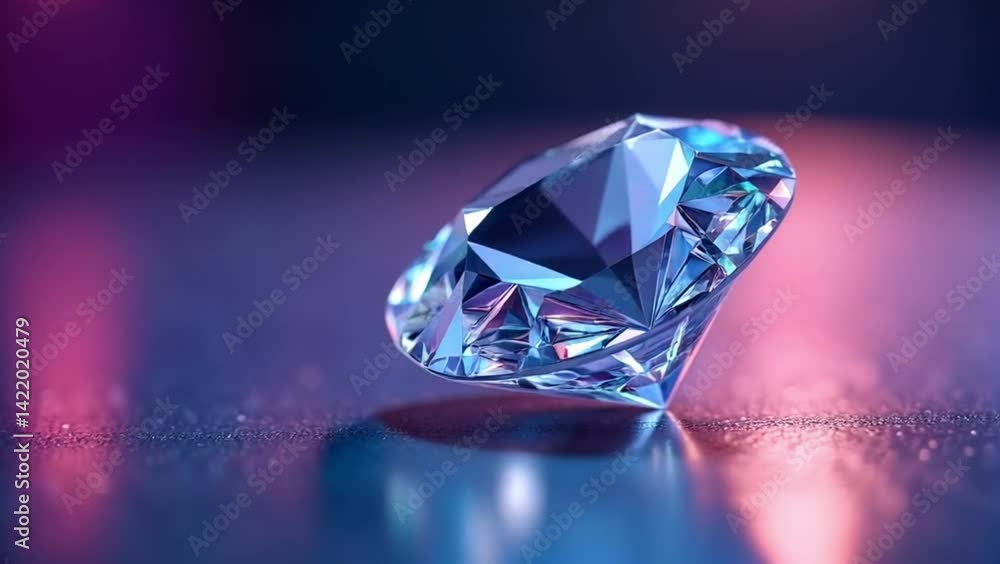 Hyperrealistic Diamond Rotating Under Spotlight Hyperrealistic Diamond Rotating Under Spotlight