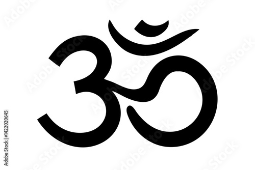 Om Symbol Vector Illustration for Meditation, Yoga, Spirituality, and Religious Practices | Sacred Hindu Sign for Print, Web, and Design