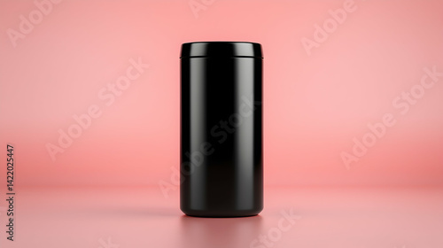 Wallpaper Mural Black Cylindrical Container on Pink Background Torontodigital.ca