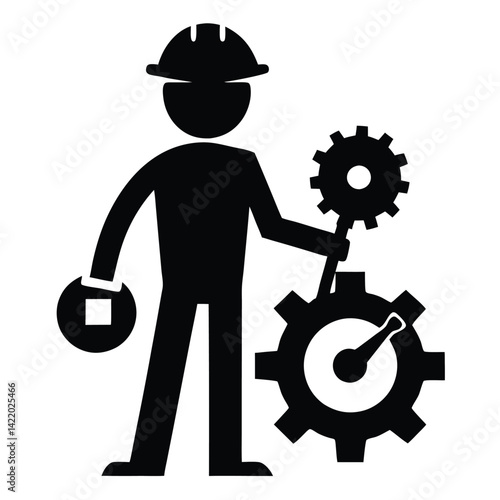  A mechanical engineer is actively working in a workshop