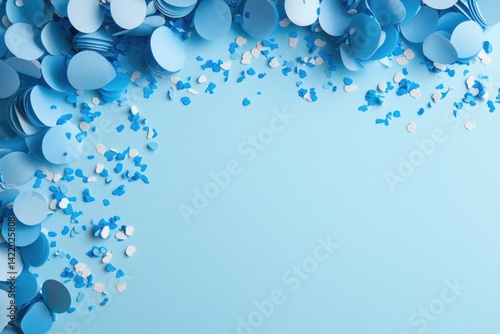 Abstract blue shapes frame