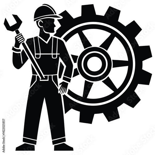  A mechanical engineer is actively working in a workshop
