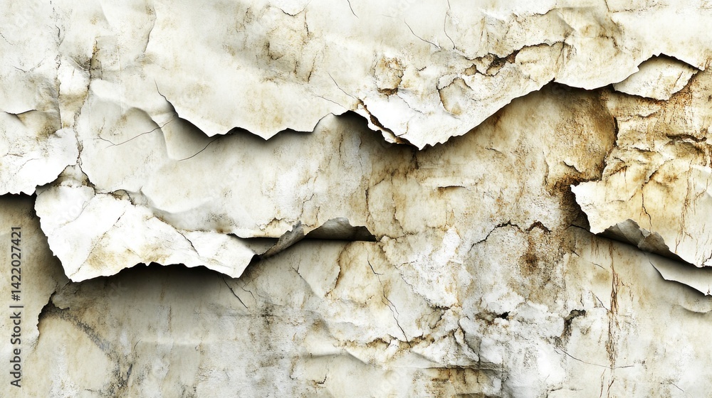 Cracked and weathered surface texture displays age and decay. Cracked and weathered surface texture displays age and decay.