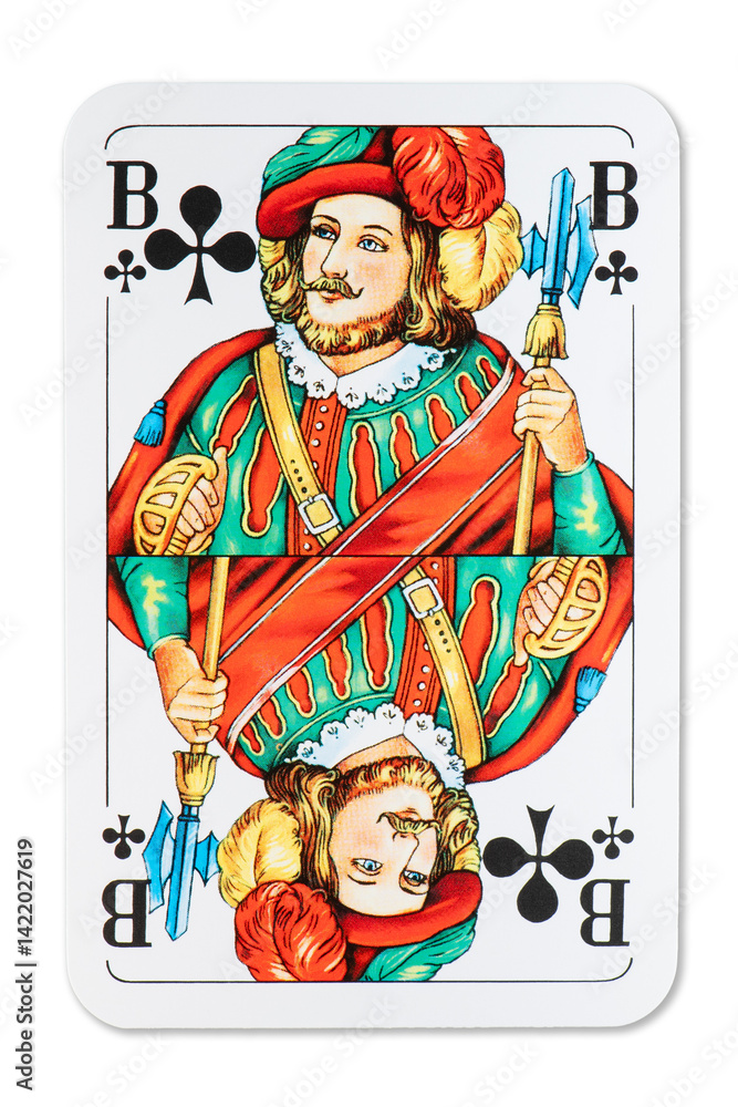 Fototapeta premium Playing card Jack of Clubs French deck