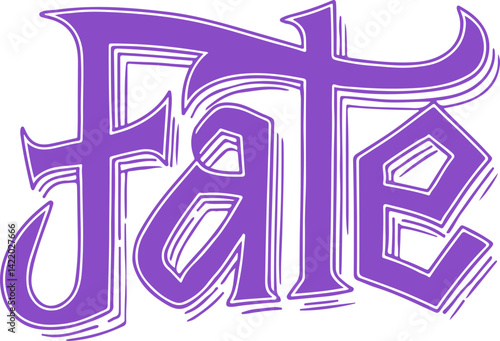 Purple Fate Typography.