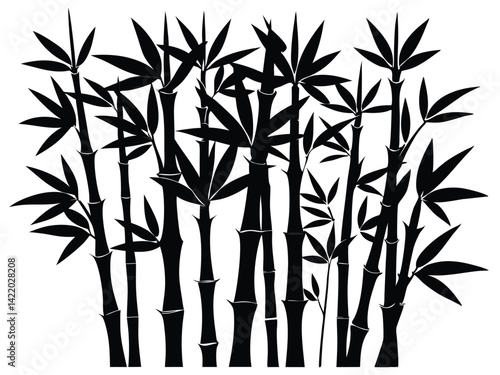 vector illustration of a bamboo silhouette, Bamboo icon collection vector illustration