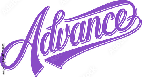 Purple Advance Typography.
