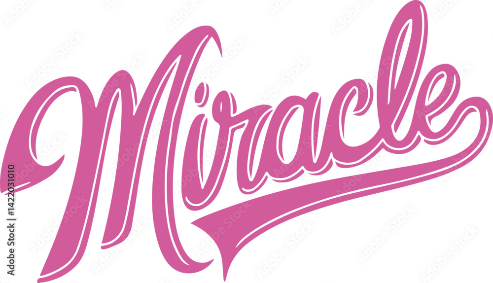 Fototapeta premium Miracle Pink Handwritten Typography.
