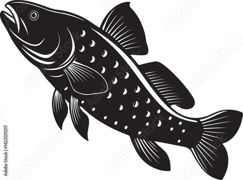 Coelacanth design Illustration vector art Prehistoric fish coelacanth wild life animal Vector Marine Coelacanth Swimming Vector Illustration