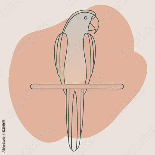  A parrot silhouette perched on a branch,