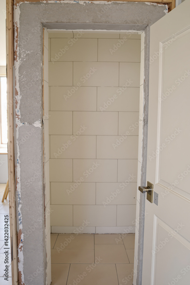 newly tiled room with rectangular tiles in a brick newly tiled room with rectangular tiles in a brick