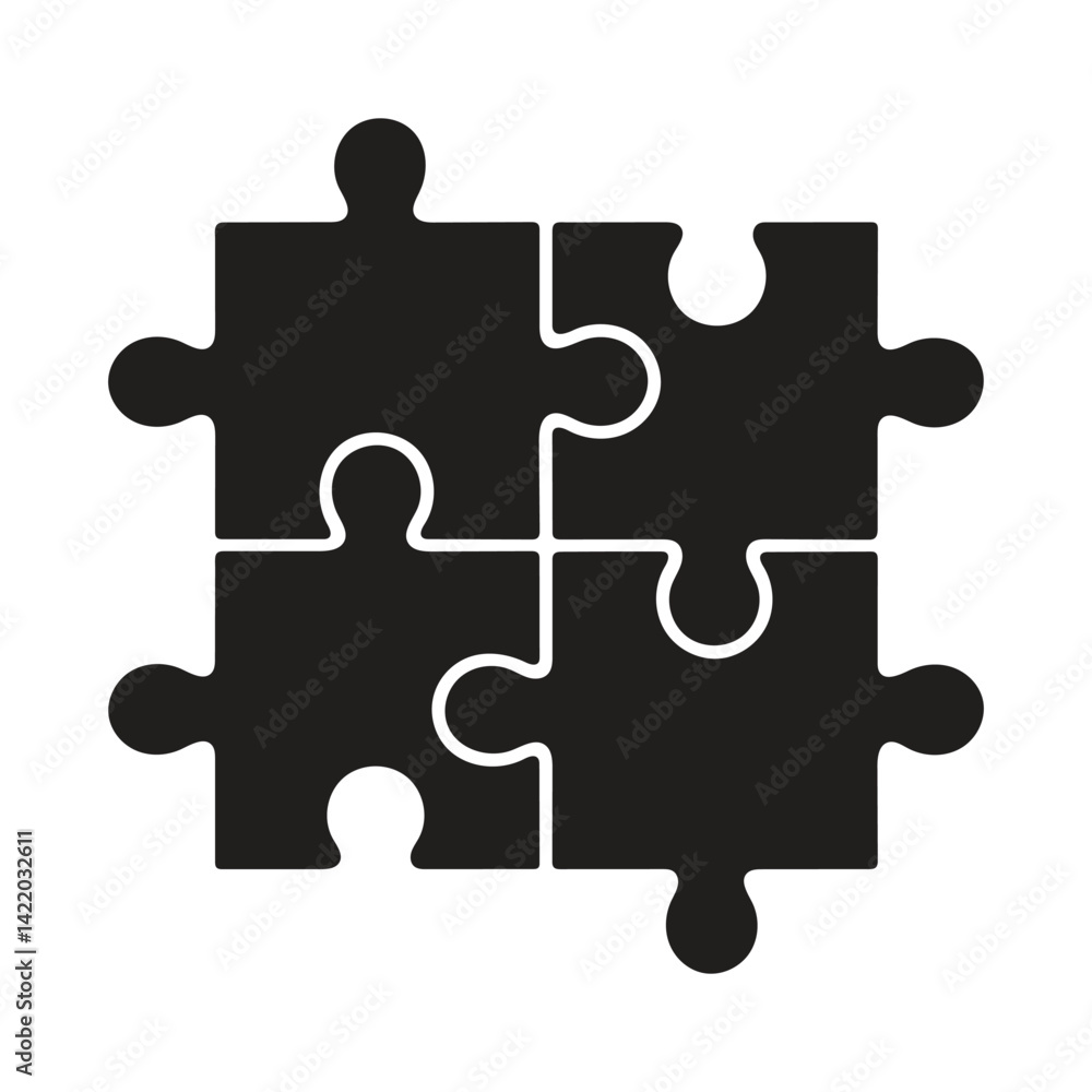 Jigsaw puzzle piece icon, Complete puzzle icon vector Jigsaw puzzle piece icon, Complete puzzle icon vector