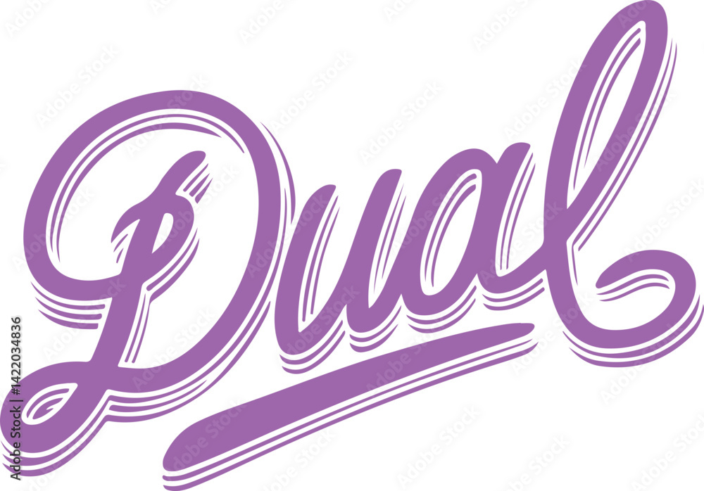 Fototapeta premium Purple Dual Handwritten Text.