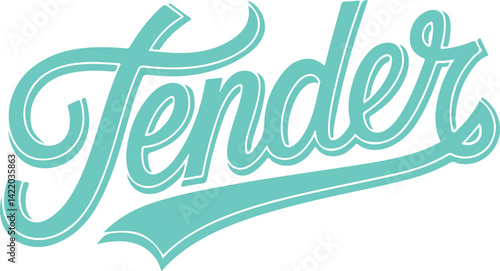 Tender - Teal Script.