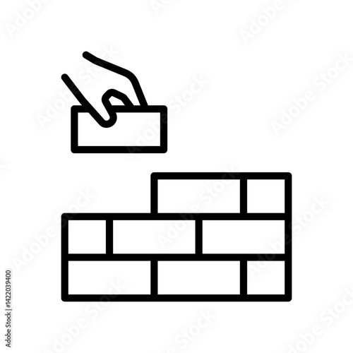 vector design of a person laying bricks icon
