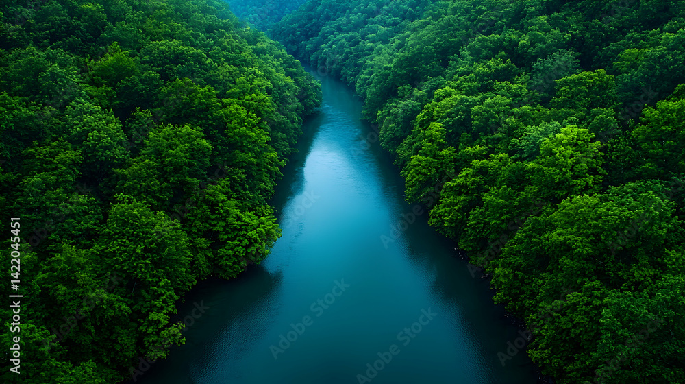 Aerial View of a Lush Green Mangrove Forest and River Aerial View of a Lush Green Mangrove Forest and River