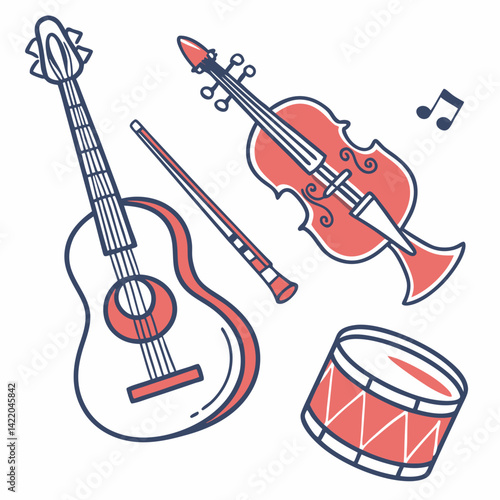 set of musical instruments