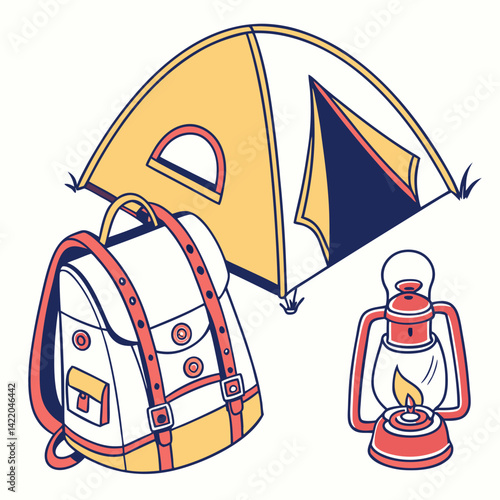 tourist tent cartoon