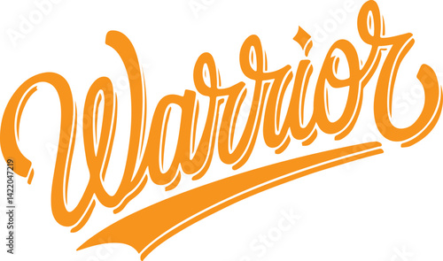Orange Warrior Text Graphic.