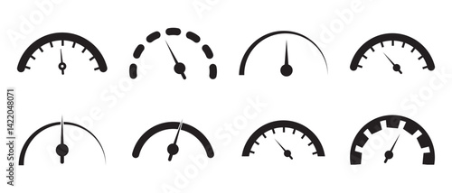 set of speedometer icons, fast speedometer vector on white background.