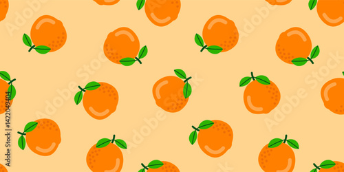 oranges seamless pattern print design vector illustration