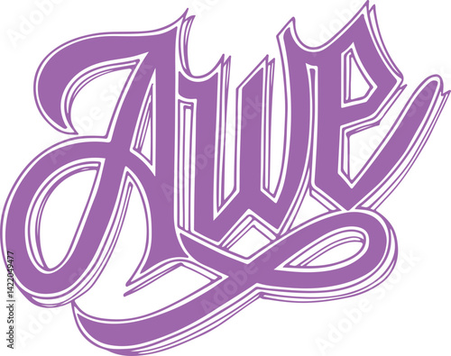 Alive - Purple 3D Lettering.