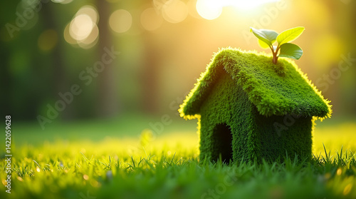 Eco friendly house .Green home concept .
