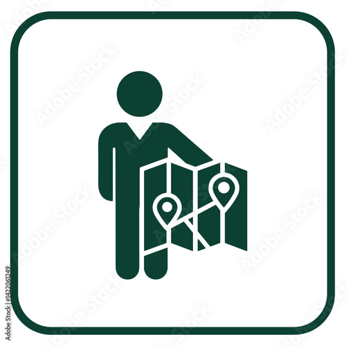 Tour guide icon for travel apps and sightseeing services