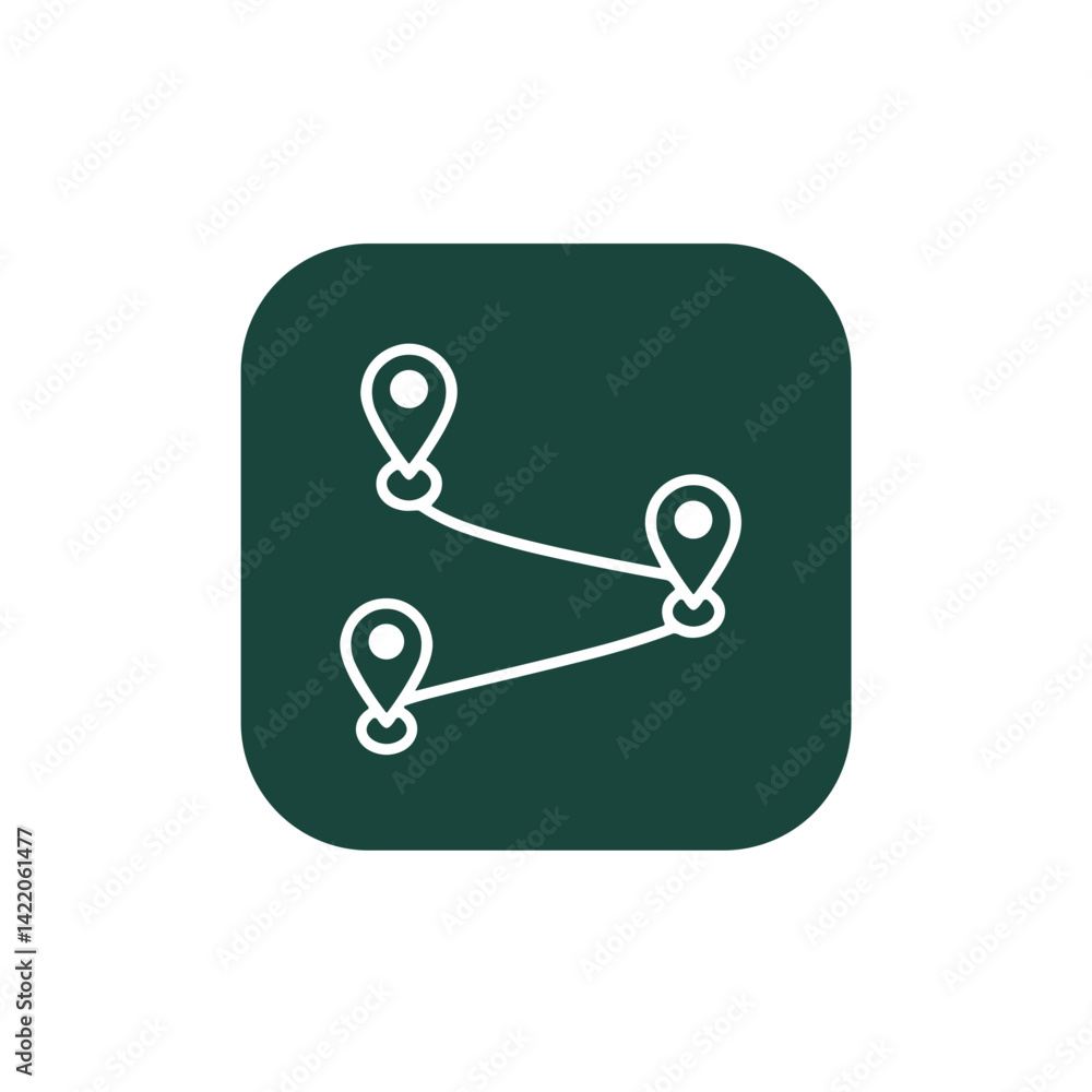 Route icon for travel planning and navigation apps Route icon for travel planning and navigation apps