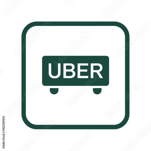 Uber service icon for transportation apps and travel platforms