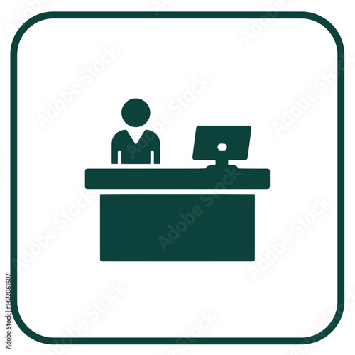 Reception desk icon for hotel and hospitality apps